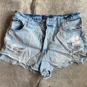 Abercrombie and Fitch Distressed Button Front Cut-Off Shorts